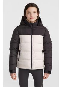 O`Neill O'NEILL Kinder Steppjacke "O'RIGINALS PUFFER JACKET", schwarz-weiß, sportlich, Gr. 176, unifarben mit Farbeinsatz, Softshell, Obermaterial: 100%