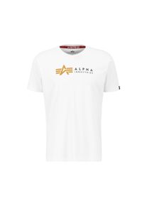 Herren T-Shirt "Alpha Industries Men - T-Shirts Alpha Label T-Shirt PP", weiß, Gr. XL, Alpha Industries, Obermaterial: 100% Baumwolle, Shirts