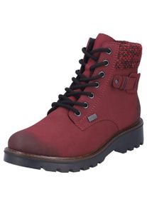 Rieker Damen Winterstiefelette, Gr. 36, rot, Nubuklederimitat, Textil, sportlich, Schuhe, Winterboots mit wasserabweisender RiekerTEX-Membran