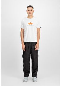 Herren T-Shirt "Alpha Industries Men - T-Shirts Basic T-Shirt BL Rubber", weiß, Gr. M, Alpha Industries, Obermaterial: 90% Baumwolle, 10% Polyester,