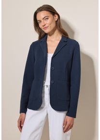 Cecil Damen Kurzblazer, blau, casual, Gr. XL, unifarben, Stoff, 65% Polyester, 30% Viskose, 5% Elasthan, Blazer, mit Reverskragen