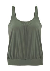 Lascana Damen Tankini-Top "Italy", grün, Gr. 38, unifarben, Microfaser, Polyamid, Microfaser, Bikini-Oberteile, in Oversize-Form