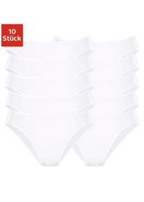 Petite Fleur Damen Bikinislip, Gr. 32, weiß, Single Jersey, Obermaterial: 95% Baumwolle, 5% Elasthan, unifarben, Unterhosen, aus elastischer Baumwolle