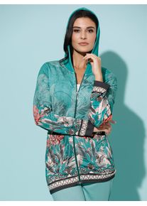 feel good Damen Langjacke, Gr. 44, grün, 95% Viskose, 5% Elasthan, unifarben, Jacken