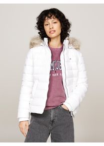 Tommy Jeans Damen Steppjacke "TJW BASIC HOODED DOWN JACKET EXT", weiß, casual, Gr. L, unifarben, Web, Steppware, Obermaterial: 100% Polyester.