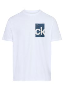 Herren T-Shirt "SS 30s EU BH BOX GRAPHIC TEE", weiß, casual, Gr. S, Calvin Klein Jeans, unifarben, Single Jersey, Obermaterial: 100% Baumwolle,