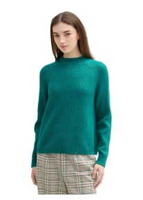 Damen Stehkragenpullover, grün, casual, Gr. L, Tom Tailor Denim, meliert, Strick, Obermaterial: 62% Polyacryl, 25% Polyester, 10% Baumwolle, 3%