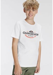 Quiksilver Kinder T-Shirt "EV TYPED OUT SHORT SLEEVE YTH", weiß, sportlich, Gr. 16, unifarben, Jersey, Obermaterial: 100% Baumwolle, Shirts