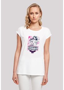F4NT4STIC Damen T-Shirt "DC Comics Wonder Woman Pink Action", weiß, casual, Gr. L, Obermaterial: 100% Baumwolle, Shirts, Damen,Premium