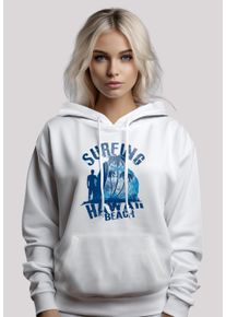 F4NT4STIC Damen Kapuzenpullover "Hawaii Surf Beach Summer", weiß, casual, Gr. M, Obermaterial: 65% Baumwolle, 35% Polyester, Pullover, Premium