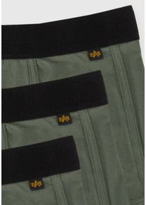 Damen Boxer "Alpha Industries Men - Underwear AI Tape Underwear 3 Pack", grün, Gr. S, Alpha Industries, Obermaterial: 93% Baumwolle, 7% Elastan,