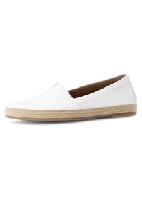 Gabor Damen Slipper, Gr. 41, weiß, Kalbsleder, unifarben, casual, Schuhe, Schlupfschuh, Bequemschuh, Flats mit jutebezogenem Plateau