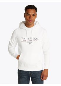 Tommy Hilfiger Herren Hoodie "HILFIGER CENTER STACK HOODY", weiß, casual, Gr. XXXL, Sweatware, Obermaterial: 100% Baumwolle, Sweatshirts, mit großem