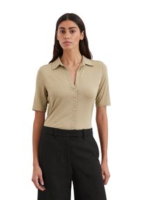 Marc O'Polo MARC O'POLO Damen Kurzarmbluse "aus LENZING ECOVERO ", beige, Gr. L, unifarben, Obermaterial: 94% Viskose, 6% Elasthan, Blusen