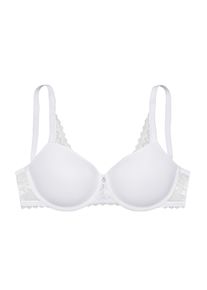 Lascana Damen Minimizer-BH, Gr. 95, weiß, Microtouch, Spitze, Spacer, Obermaterial: 87% Polyamid, 13% Elasthan, feminin, BHs, mit Spacer-Schalen und