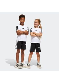 Kinder Trainingsanzug "LK 3S T-SET 160", schwarz-weiß, sportlich, Gr. 122, adidas Sportswear, Obermaterial: 100% Baumwolle, Sportanzüge