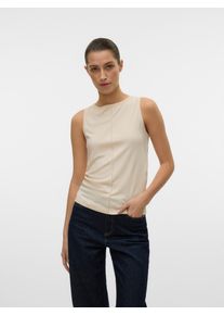 Véro Moda VERO MODA Damen Tanktop "VMMAGGIE BOATNECK TANK TOP VMA NOOS", weiß, modisch, Gr. XS, unifarben, Jersey, Obermaterial: 65% Modal, 35% Polyester, Tops