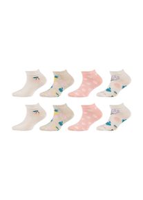 Camano Kinder Sneakersocken "Sneakersocken motiv 8er Pack", Gr. 31, weiß, 67% Baumwolle 32% Polyamid 1% Elasthan, gemustert, Socken