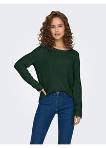 Only Damen Strickpullover "ONLGEENA XO L/S PULLOVER KNT NOOS", grün, modisch, Gr. L, unifarben, Strick, Obermaterial: 65% Polyacryl, 35% Polyamid,