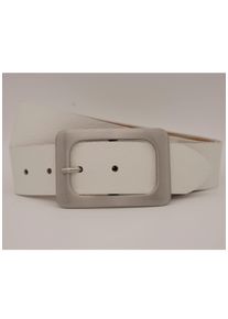 AnnaMatoni Damen Ledergürtel, weiß, casual, Gr. 90, unifarben, Rindsleder, Gürtel, mit silberner Schließe