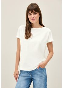 Cecil Damen T-Shirt, weiß, casual, Gr. XXL, unifarben, Stoff, 65% Polyester, 35% Viskose, Shirts, aus elastischem Materialmix