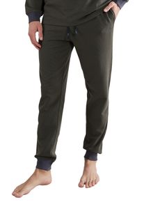 Tom Tailor Herren Pyjamahose "Dallas", Gr. 54, grün, Obermaterial: 65% Baumwolle, 30% Polyester, 5% Elasthan, unifarben, casual, Hosen, mit