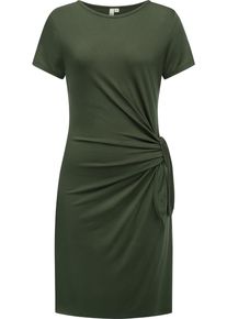 Ragwear Damen Shirtkleid "Knotta", grün, modisch, Gr. M, Material: 95% Viskose, 5% Elasthan, Kleider, Kurzarm Sommerkleid mit seitlichem Bindeband