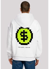 F4NT4STIC Herren Kapuzenpullover "SIlvester Party Happy People Only", weiß, casual, Gr. XS, Obermaterial: 100% Baumwolle, Pullover, Print