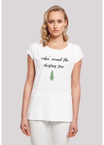 F4NT4STIC Damen T-Shirt "Rockin around the christmas tree", weiß, casual, Gr. XXXL, Obermaterial: 100% Baumwolle, Shirts, Print