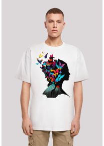 F4NT4STIC Herren T-Shirt "Schmetterling Silhouette OVERSIZE TEE", weiß, casual, Gr. 4XL, Obermaterial: 100% Baumwolle, Shirts, Print