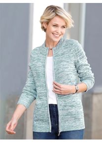 Classic Basics Damen Strickjacke, grün, Gr. 48, gemustert, mehrfarbig, 100% Polyacryl, Strickjacken