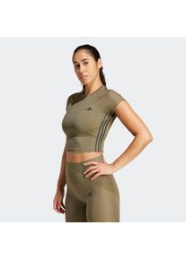 Damen T-Shirt "HYGLM T Q1", grün, sportlich, Gr. XXL, adidas Performance, Obermaterial: 81% Polyester, 19% Elasthan, Shirts