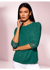 Damen 3/4-Arm-Shirt "Lyocell-Shirt", grün, Gr. 40, CREATION L PREMIUM, unifarben, 96% Lyocell, 4% Elasthan, Shirts