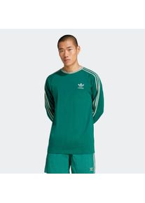 Herren Langarmshirt "3-STRIPES LS T", grün, sportlich, Gr. S, adidas originals, Jersey, Obermaterial: 100% Baumwolle, Shirts