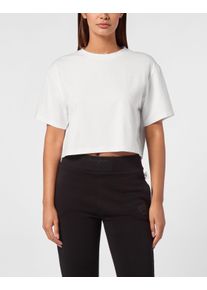 Plein Sport Damen T-Shirt "T-Shirt", weiß, Gr. XXL, Obermaterial: 48% Modal, 47% Baumwolle, 5% Elasthan, Shirts
