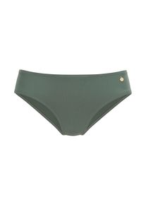 Lascana Damen Bikini-Hose "Salsa", grün, Gr. 34, unifarben, Microfaser, Recycling-Polyamid, Badehosen, mit normalem Schnitt