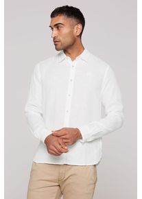 CMPD Herren Langarmhemd, weiß, casual, Gr. XL, bestickt, Material: 100% Leinen, Hemden, aus Leinen