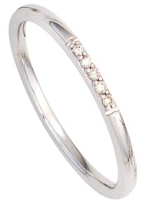 Jobo Damen Diamantring, 54, P1 = bei 10-facher Vergrößerung erkennbare Einschlüsse, Weißgold 585-Diamanten, weiß, Weißgold 585, Diamanten,