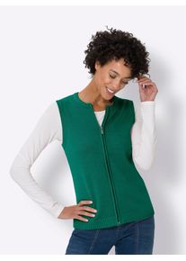 Classic Basics Damen Strickweste, grün, Gr. 46, unifarben, 100% Baumwolle, Westen