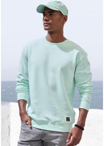 John Devin Herren Sweatshirt, grün, casual, Gr. S, unifarben, angeraute Sweatware, Obermaterial: 60% Baumwolle, 40% Polyester, Sweatshirts, Langarm,