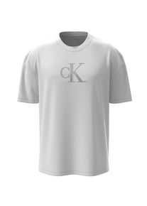 Herren T-Shirt "SS CNTR MNGRM E CLSS", weiß, casual, Gr. M, Calvin Klein Jeans, unifarben, Single Jersey, Obermaterial: 100% Baumwolle, Shirts, Mit