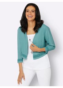 Inspirationen Damen Shirtjacke "Shirtbolero", grün, Gr. 38, unifarben, 98% Polyester, 2% Elasthan, Shirts