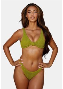 MODA MINX Damen Bikini-Hose "Scrunch Fixed Brazilian", grün, Gr. XS, unifarben, 97% Polyamid, 3% Elasthan, Badehosen, mit modischem Design