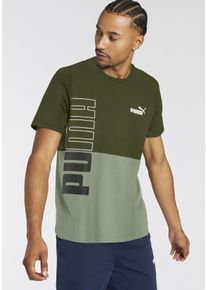 Puma Herren T-Shirt "POWER COLORBLOCK TEE", weiß, sportlich, Gr. S, bedruckt, Jersey, Obermaterial: 100% Baumwolle, Shirts