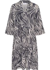 Saint Tropez Damen Blusenkleid "EdaSZ Dress", weiß, modisch, Gr. L, gemustert, Web, Obermaterial: 100% Viskose, Kleider, mit Volant und 3/4 Ärmel