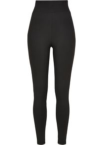 Urban Classics Damen Leggings "Urban Classics Damen Ladies High Waist Leggings", schwarz, Gr. XS, unifarben, 83% Polyester, 17% Elasthan, Hosen