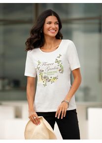 Classic Basics Damen Kurzarmshirt "Kurzarm-Shirt", grün, Gr. 38, bedruckt, gemustert, mehrfarbig, 100% Baumwolle, Shirts