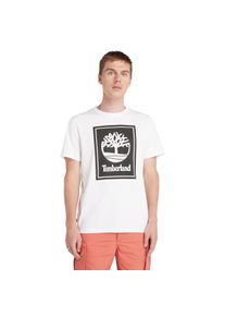 Timberland Herren T-Shirt "STACK LOGO Short Sleeve Tee", weiß, casual, Gr. M, Jersey, Obermaterial: 100% Baumwolle, Shirts