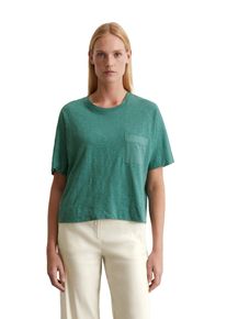 Marc O'Polo MARC O'POLO Damen T-Shirt "mit gewebter Brusttasche"summer pine, Basic, Gr. XL, unifarben, Obermaterial: 100% Baumwolle, Shirts