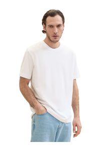 Tom Tailor Herren T-Shirt, weiß, casual, Gr. XXL, unifarben, Single Jersey, Obermaterial: 95% Baumwolle, 5% Elasthan, Shirts, mit Pique Struktur